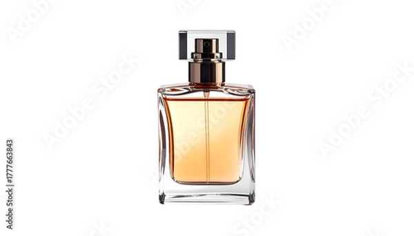 Obraz Elegant perfume bottle, clear glass with amber liquid inside