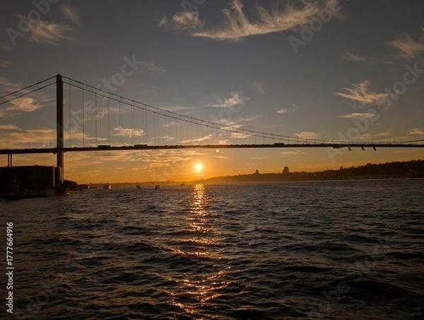 Obraz sunset over the river