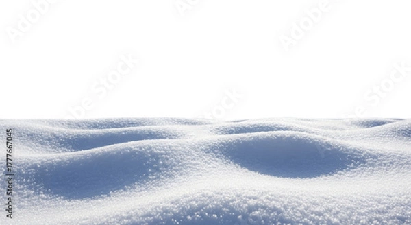 Fototapeta Fresh sparkling white snow mounds on a transparent background PNG image, ready for winter holiday compositions