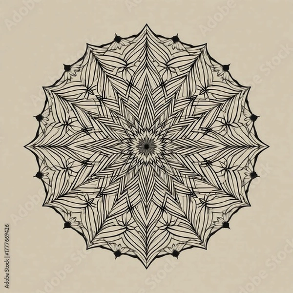 Fototapeta ornamental round lace pattern
