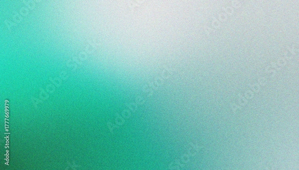 Fototapeta Noise Blur Texture of Minimal Teal to White Gradient Background for Calm Poster or Web Design