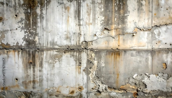 Obraz Weathered Concrete Wall Texture with Cracks and Stains for Background