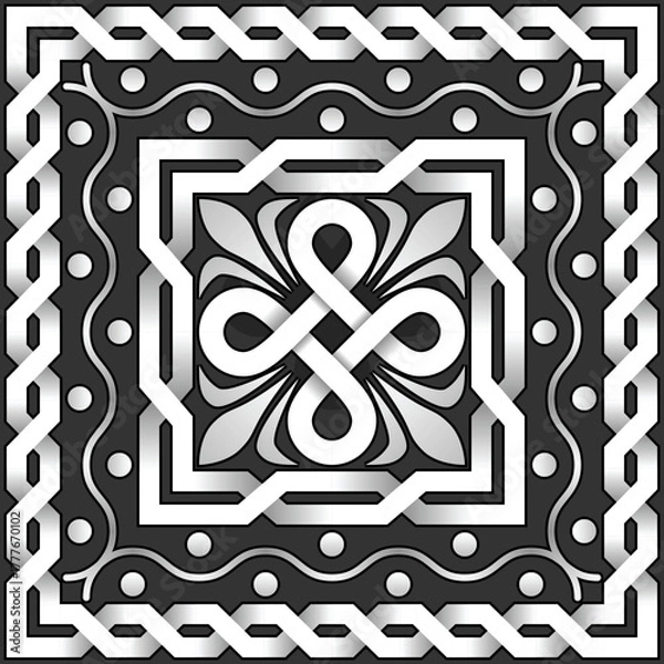 Fototapeta vector white pattern of interlacing lines on a black background