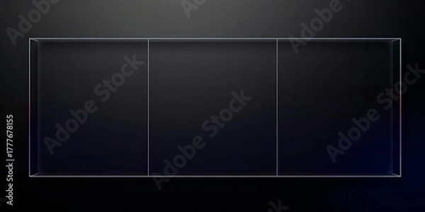 Obraz Futuristic geometric structure with subtle RGB lighting on dark background divided into three sections