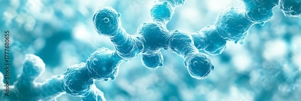 Obraz close-up of a dna strand illustrating molecular biology and genetic research in science laboratories