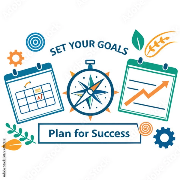 Obraz Setting goals and planning for success illustration