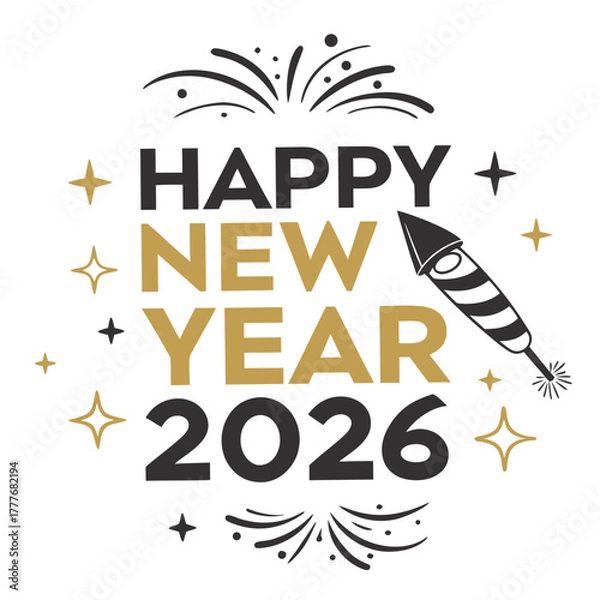 Obraz Happy new year 2026 celebration with firework