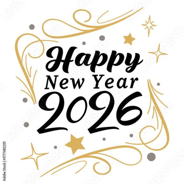 Obraz Happy new year 2026 greeting card design