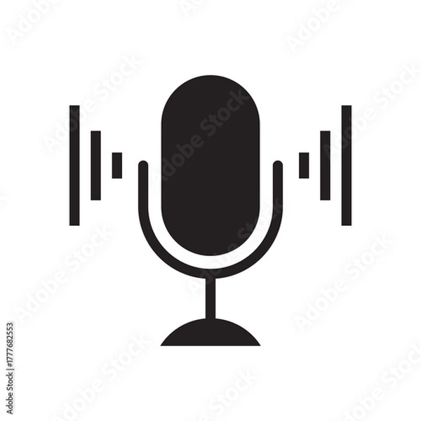 Fototapeta Solid Sound Level Indicator Microphone Vertical Bars