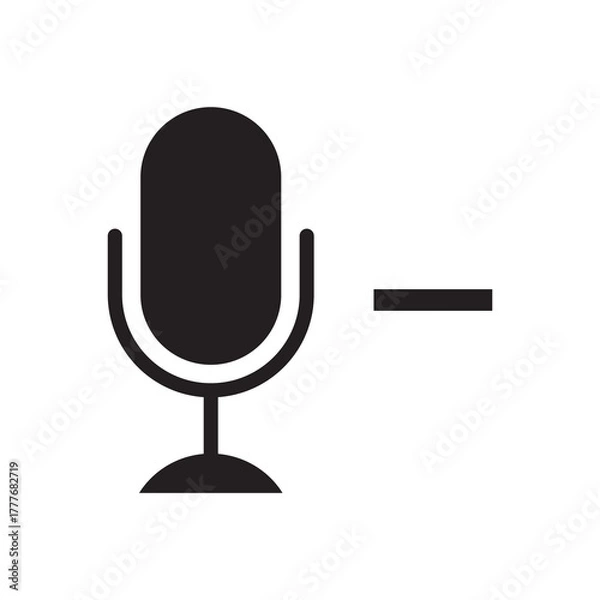 Fototapeta Solid Audio Volume Down Microphone with Minus Sign