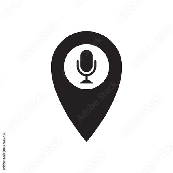 Fototapeta Solid Location Pin Microphone for Voice Search