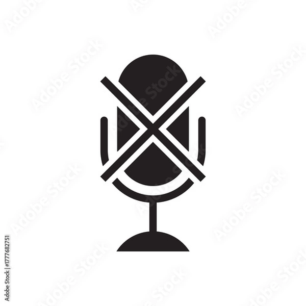 Fototapeta Solid Forbidden Recording Microphone Mute Signal