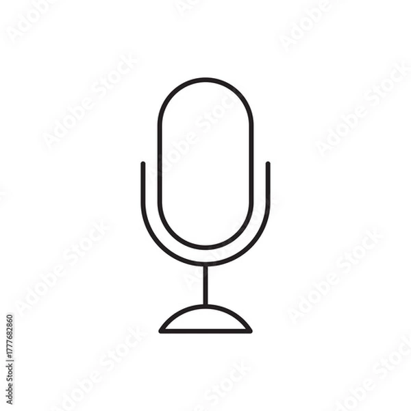 Fototapeta Elegant Line Art Recording Studio Microphone Icon