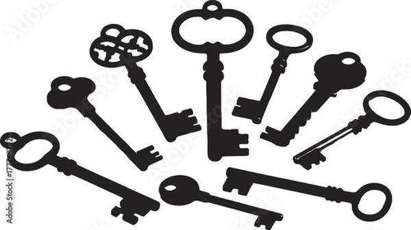 Fototapeta set of old keys