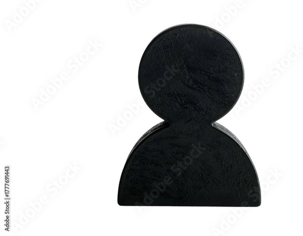 Obraz Dark, textured, human-shaped silhouette on black