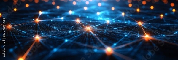Fototapeta high tech network connectivity abstract image for digital technology and data communication concepts