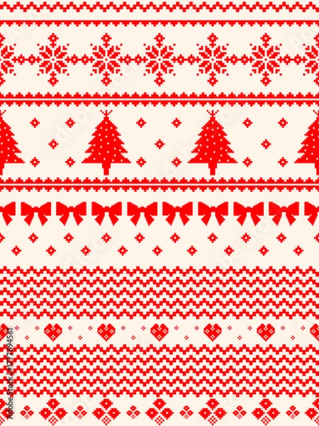 Obraz christmas seamless and sweater pattern 