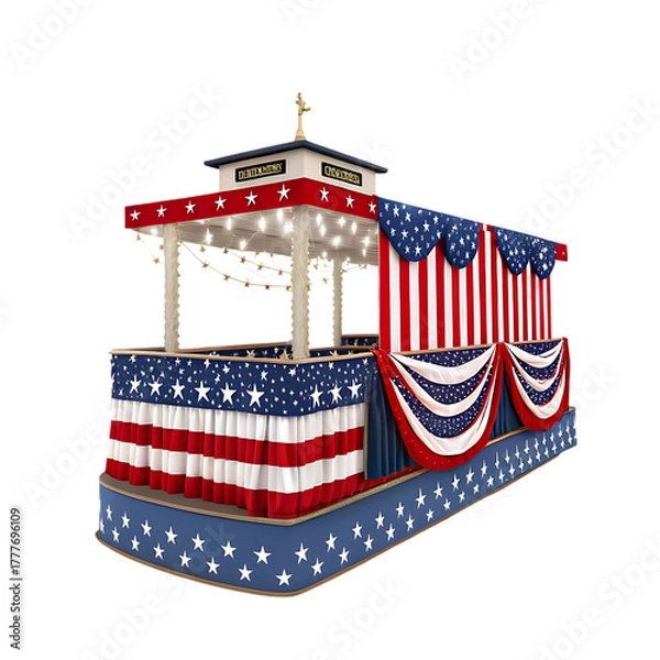 Fototapeta Patriotic Parade Float: A Stunning 3D Render of American Pride