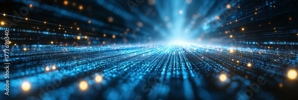 Fototapeta futuristic data stream digital technology background for innovation and connectivity