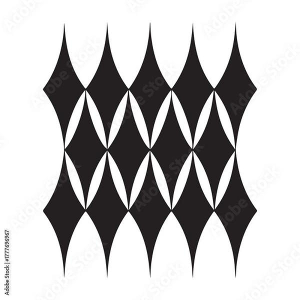 Fototapeta Seamless geometric pattern with black diamonds for textile design