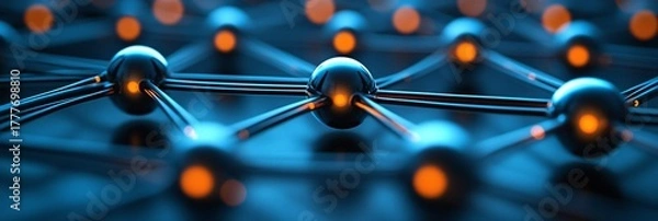 Obraz futuristic abstract technology background with connected spheres and lines