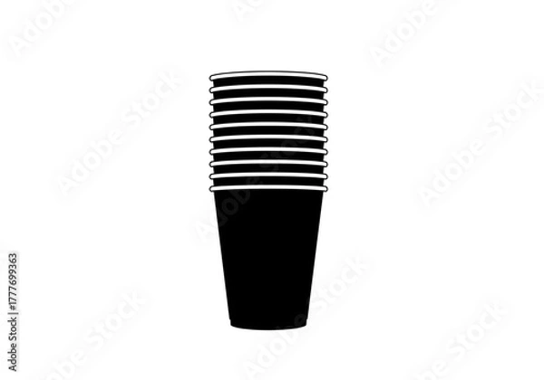 Fototapeta Biodegradable cups stacked, eco-friendly concept, minimalistic design