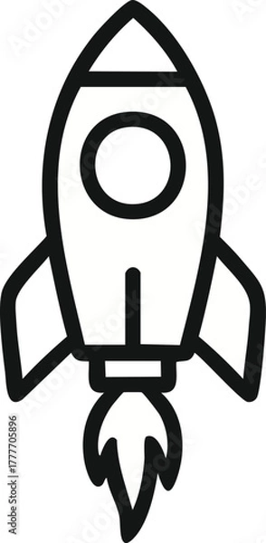 Fototapeta A rocket ship launching into space, symbolizing innovation, ambition, and new beginnings