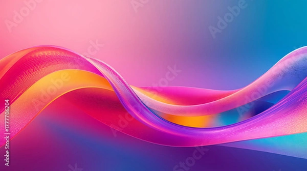 Fototapeta Vibrant Abstract Colorful Wave Background – Modern Gradient Design with Bright Neon Lines