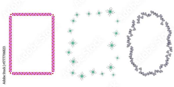 Obraz Decorative colorful frames and borders, Colorful Decorative Frames and Borders Set