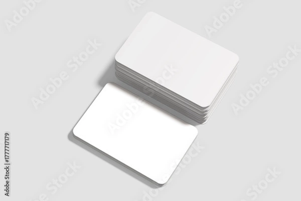 Fototapeta Blank Business Card mockup with grey background 