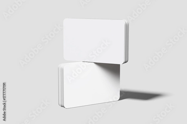 Fototapeta Blank Business Card mockup with grey background 