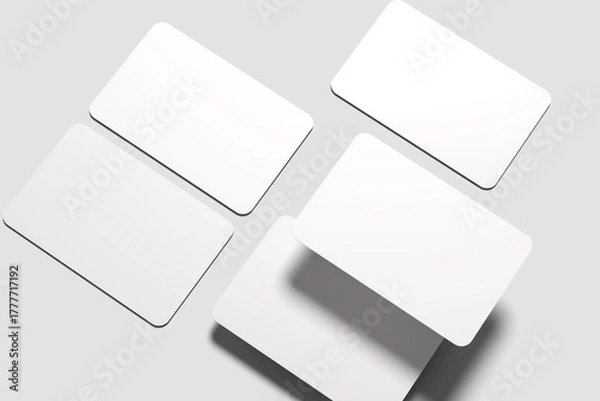 Fototapeta Blank Business Card mockup with grey background 