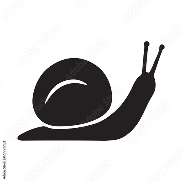 Obraz Snail silhouette icon simple vector design for web and app usage