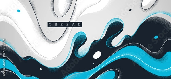 Fototapeta Lava in dynamic motion vector abstract background, curvy lines and textures wallpaper art, emotional and expressive graphics of fluid.