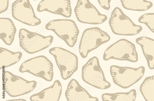 Fototapeta Background with dumplings, food pattern.