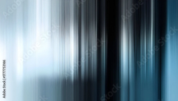 Fototapeta A mesmerizing abstract image featuring dynamic blue and black vertical lines, creating a sense of motion and depth.