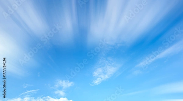 Fototapeta Blue sky background with tiny clouds, abstract sky background. Cloudy sky background