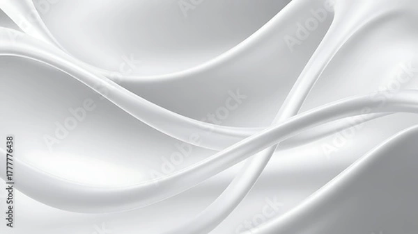 Fototapeta Elegant flowing abstract white fabric waves with soft light and shadow creating a luxurious texture