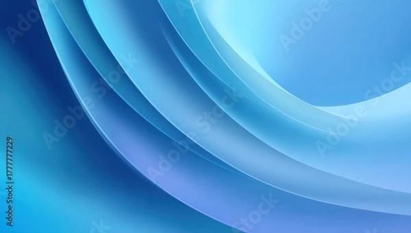 Fototapeta Abstract blue curves create a smooth flowing digital background texture