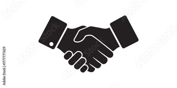 Obraz Hand shake logo icon transparent . shaking hands in silhouette and outline styles. vector set Hand shake logo icon transparent png. shaking hands in silhouette and outline styles. vector set