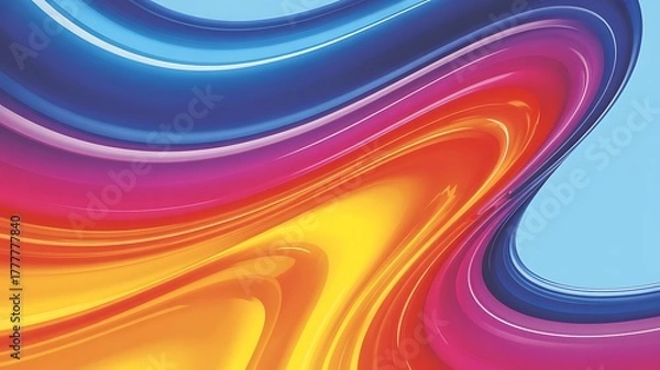 Fototapeta Vibrant swirling abstract background with a gradient of bright colors and fluid motion