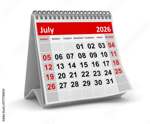 Obraz Calendar - July 2026