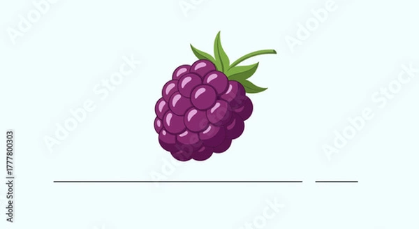 Fototapeta Vibrant Illustration of a Freshly Picked Blackberry on White Background for Design