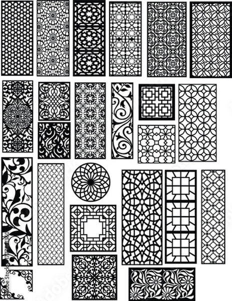 Fototapeta Geometric and Ornamental Laser Cut Panel Designs pattern