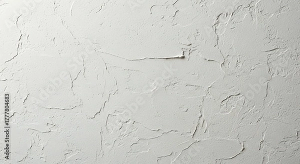 Fototapeta Vector illustration of textured white plaster wall with rough, uneven surface and cracks, abstract background