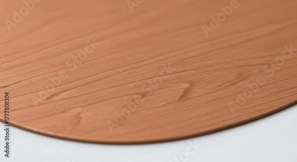 Obraz Vector illustration of closeup of a smooth, circular, light brown wooden surface with visible grain texture and subtle wavy patterns, isolated on white background