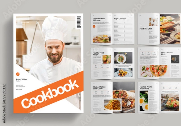 Fototapeta Cookbook Brochure Template