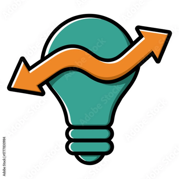 Fototapeta Light Bulb with Arrow Innovation and Growth Concept Illustration.