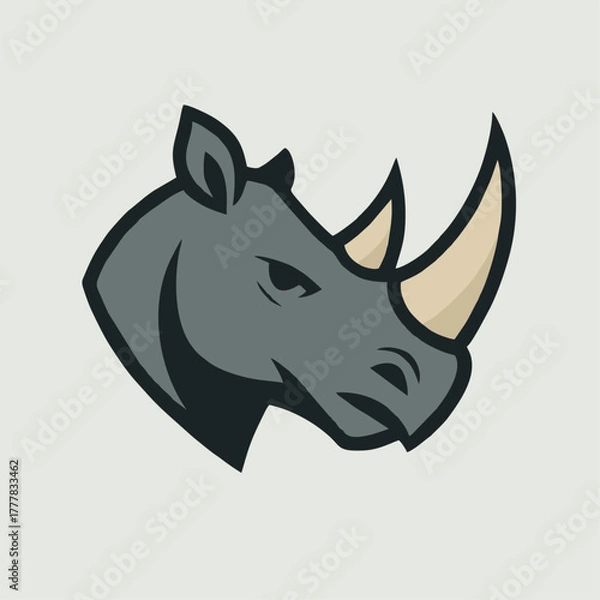 Obraz Abstract rhino head logo illustration vector flat