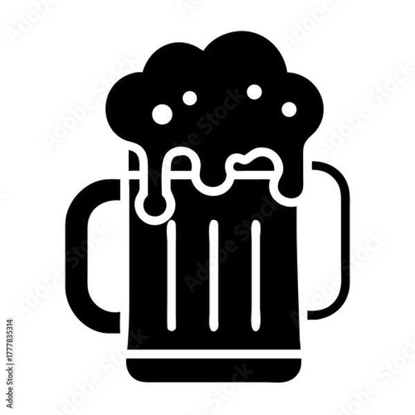 Fototapeta Beer mug with foam icon icon